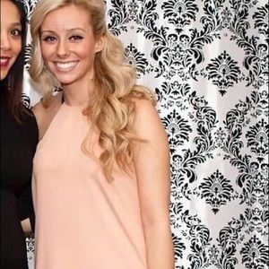 Peach Dress high neck / low back dress